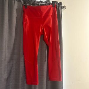 Red Lululemon cropped leggings- Size 8